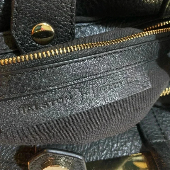 Halston calf fur & leather satchel handbag - Picture 11 of 13